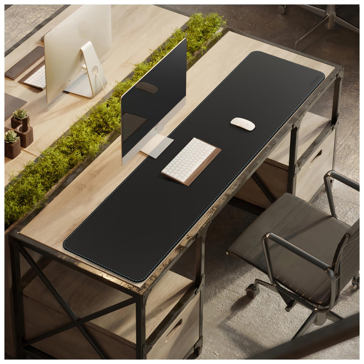 CENNBIE Leather Desk Mat Protector, 59" x 16"Desk Mat on top of desks