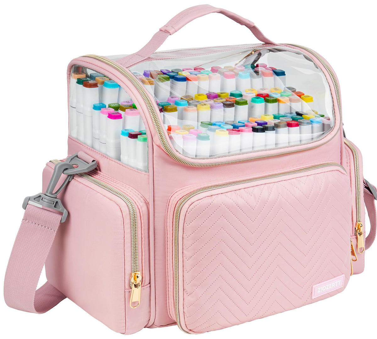 ZIOZERTT Marker Organizer Case for 200+ Markers,Travel Marker Storage Bag with Dividers,Marker