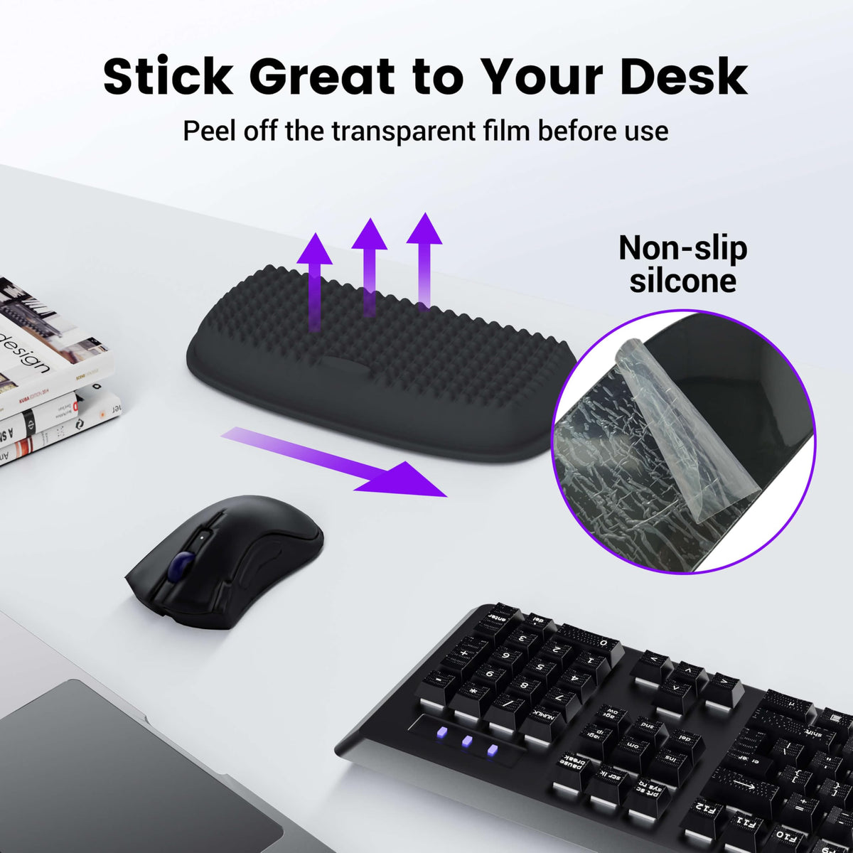 MEKASS Elbow Pad for Desk, Large Size Memory Foam Elbow Rest Padding with Non-Slip, Ergonomic Desk