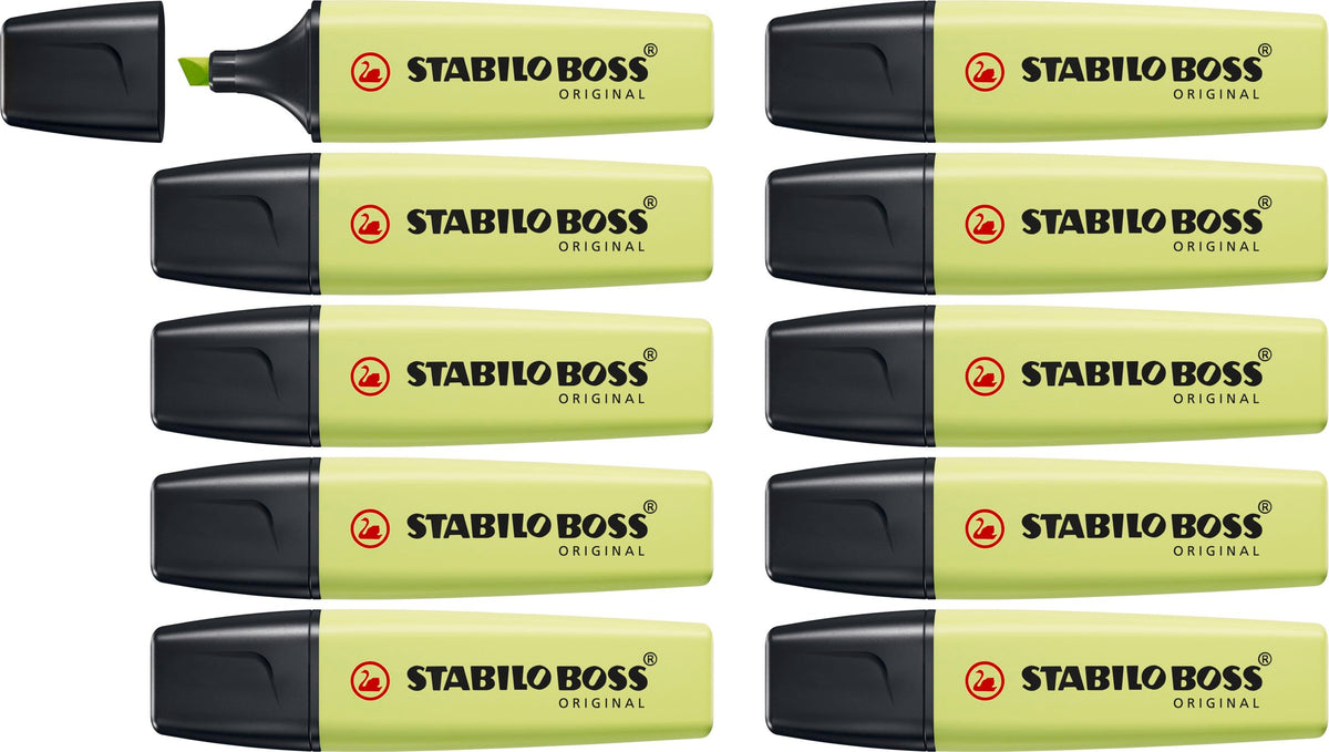 Highlighter - STABILO BOSS ORIGINAL Pastel - Pack of 10 - Dash of Lime