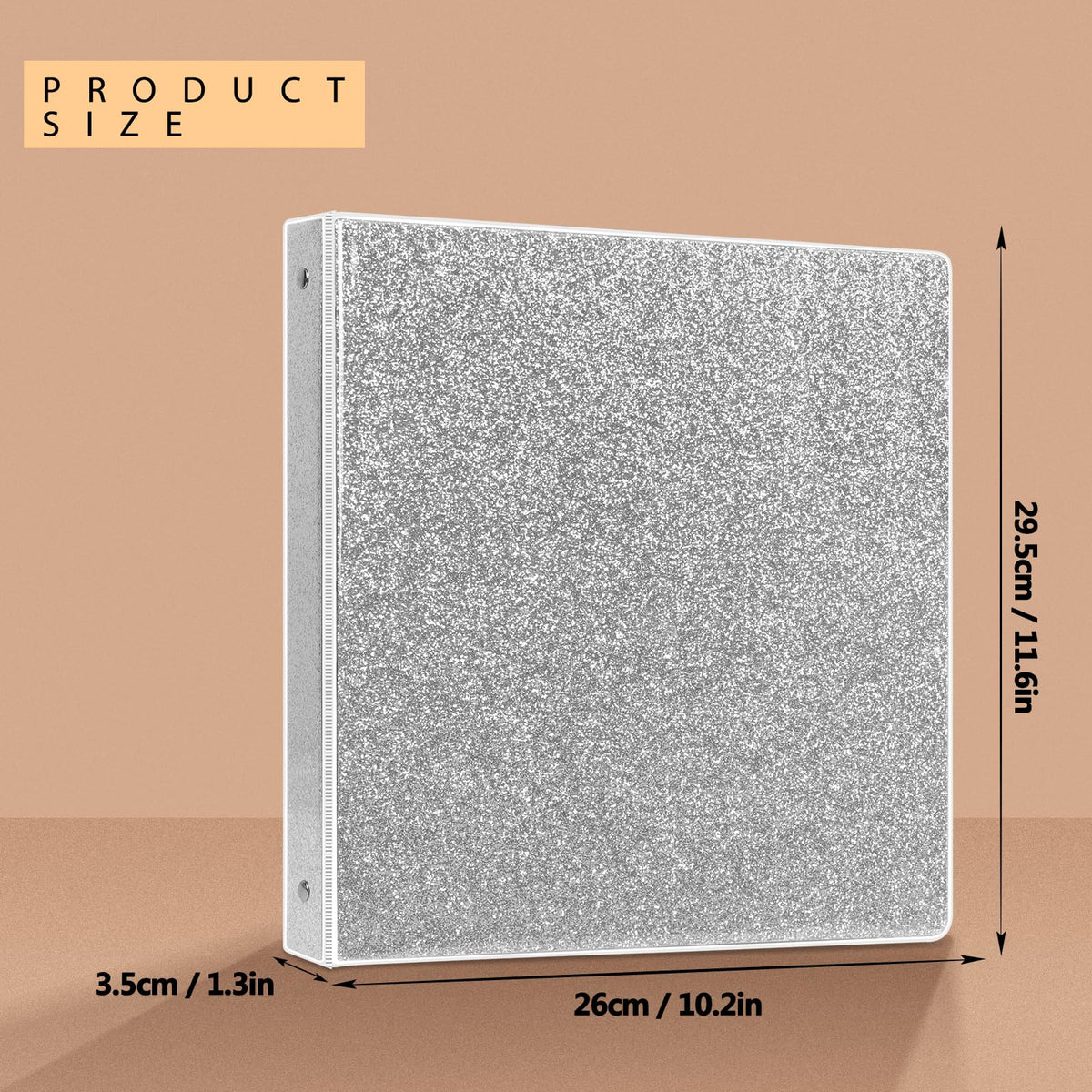 NatureTouch 3 Ring Binder, Glitter 1 Inch Binder Organizer (10.5'' x 11.5'') Holds 8.5’’ x 11’’