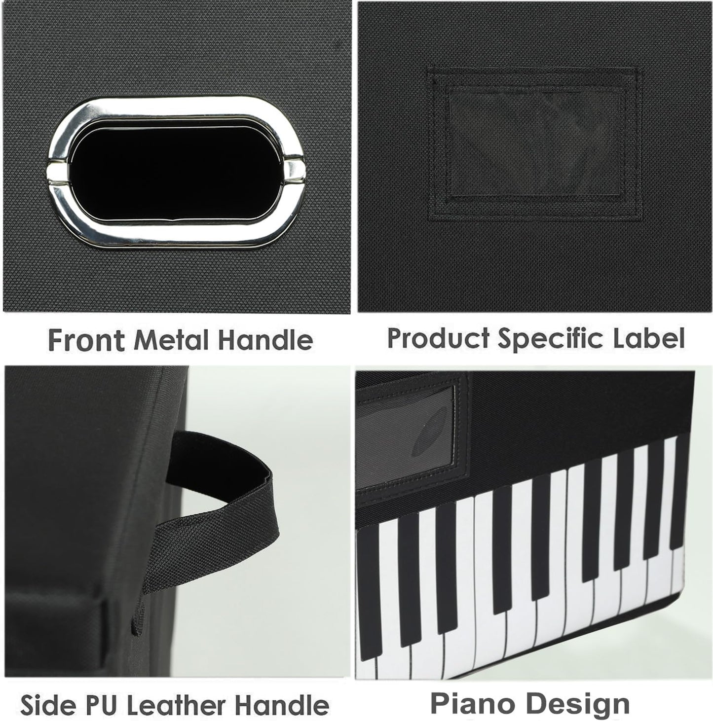 Lukeline 12-Inch Vinyl Record Storage Boxes with Lids and Handles, Stylish and Practical LP Record