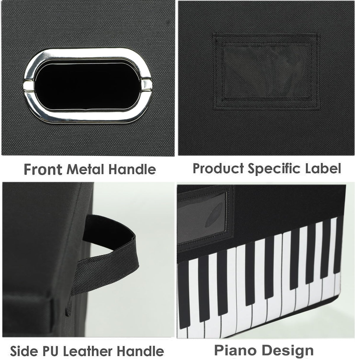 Lukeline 12-Inch Vinyl Record Storage Boxes with Lids and Handles, Stylish and Practical LP Record