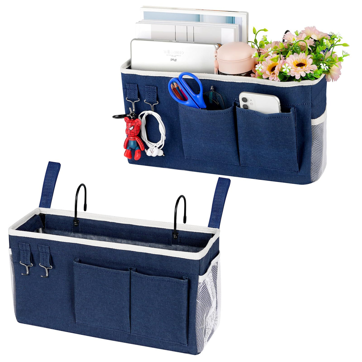 Ozzptuu Bedside Caddy Bedside Storage Bag for Headboards/Bunk Bed
