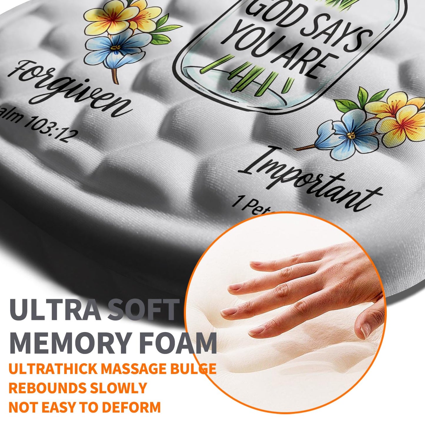 Armanza Ergonomic Joint Wrist Support Mouse Pad with Memory Foam Cushion Massage Bump, Carpal