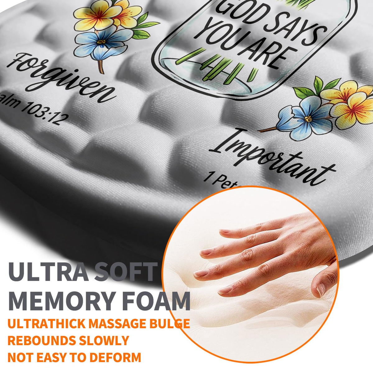 Armanza Ergonomic Joint Wrist Support Mouse Pad with Memory Foam Cushion Massage Bump, Carpal