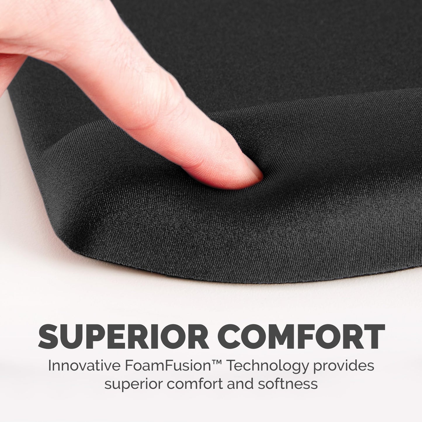 Fellowes PlushTouch Foam Mouse Pad Wrist Support - Black (9252001)