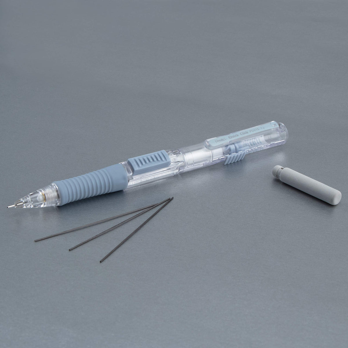 Pentel Quick Click Mechanical Pencil, (0.7mm), Medium, Gray Barrel, Box of 12 Pencils (PD217N)