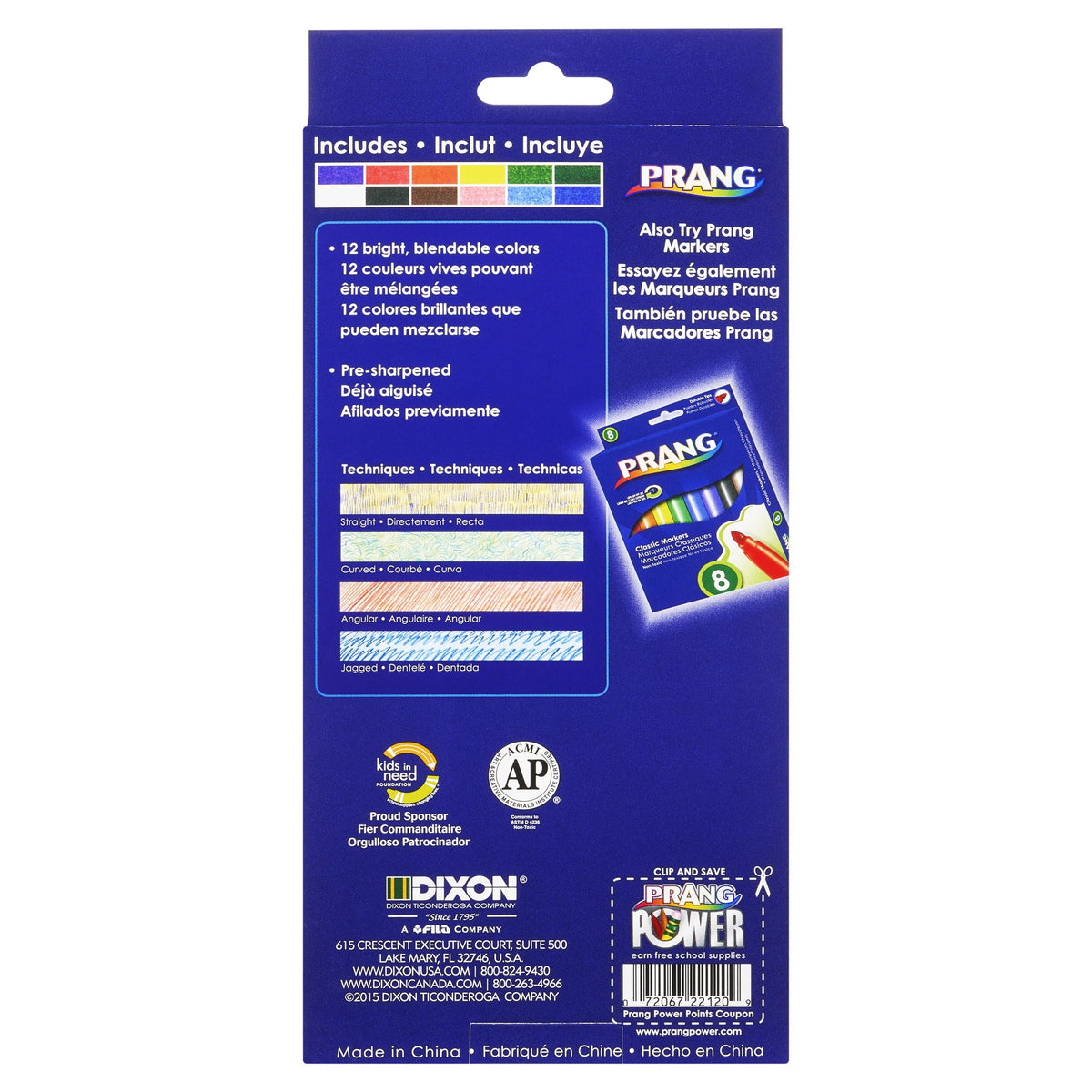 Prang 22120 Prang Colored Wood Pencil Set, 3.3 mm, 12 Assorted Colors, 12 Pencils/Set (Pack of 12