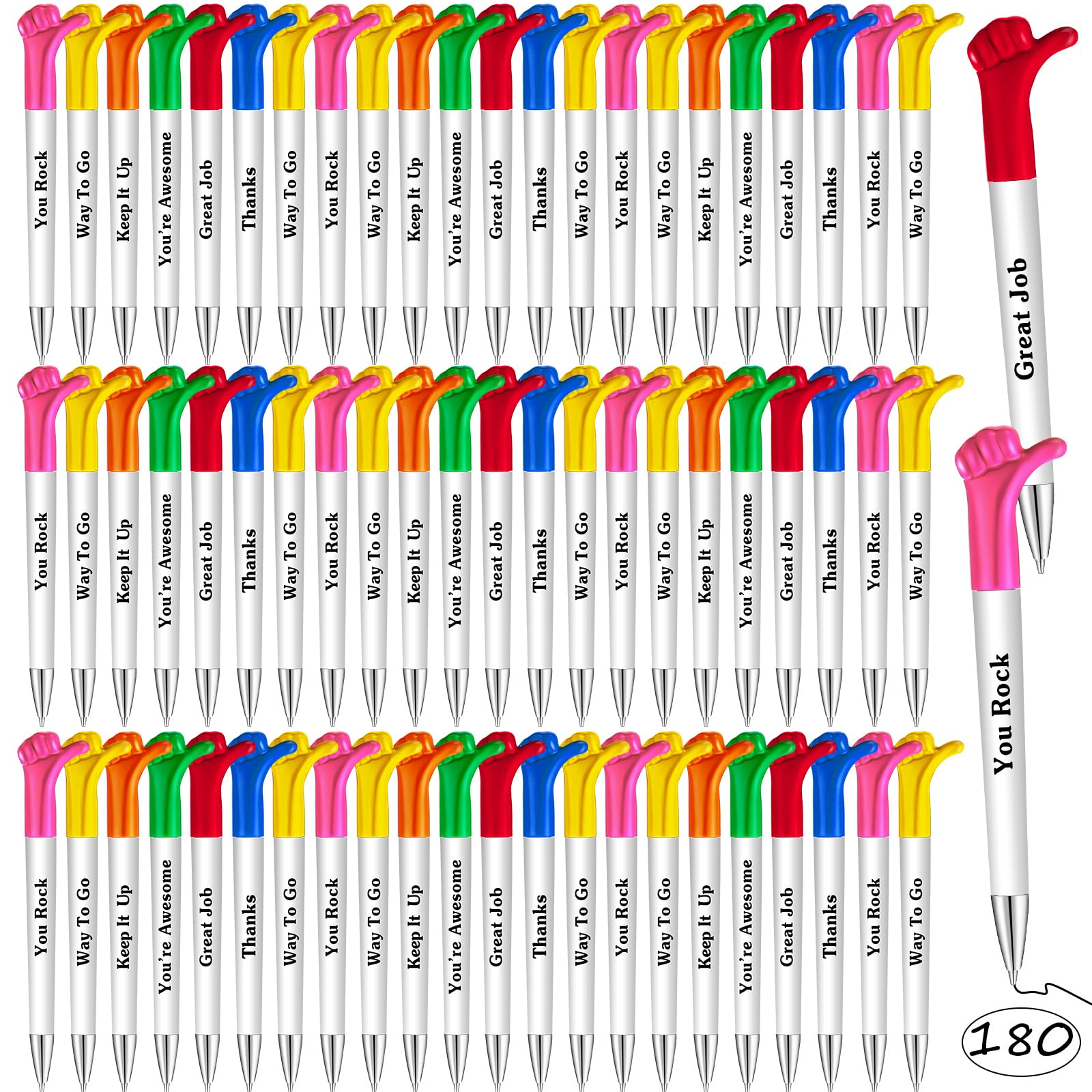 Woanger 180 Pieces Thank You Pens Thumb up Pens Employee Appreciation Gifts