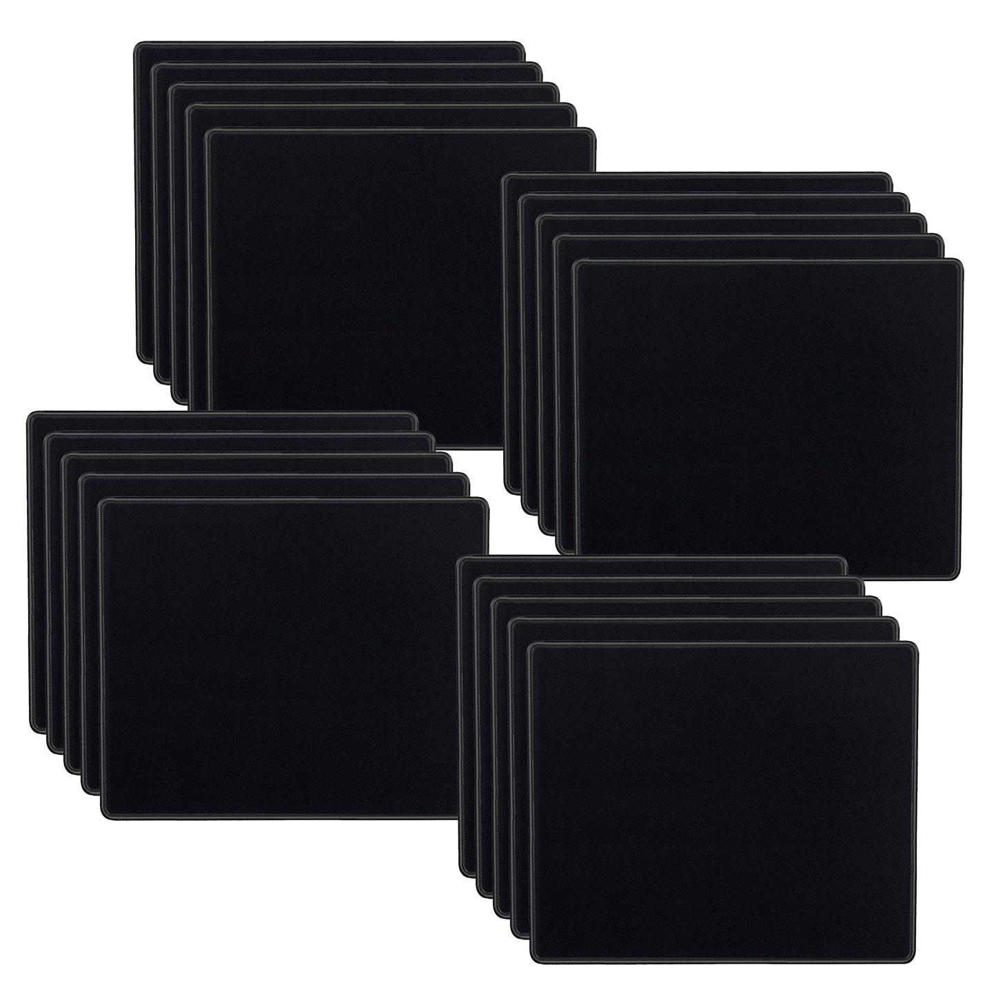 SaiTech IT 20-Pack Mouse Pads Bulk, Stitched Edges, Non-Slip Base