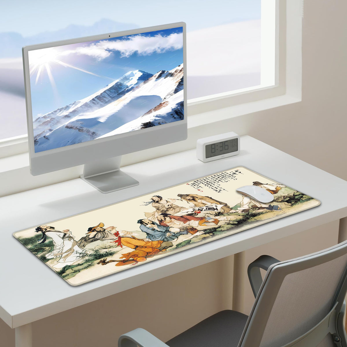LL-COEUR XXL Landscape Gaming Mouse Pad Computer Keyboard Mat Office Desk Pad (Eight Immortals