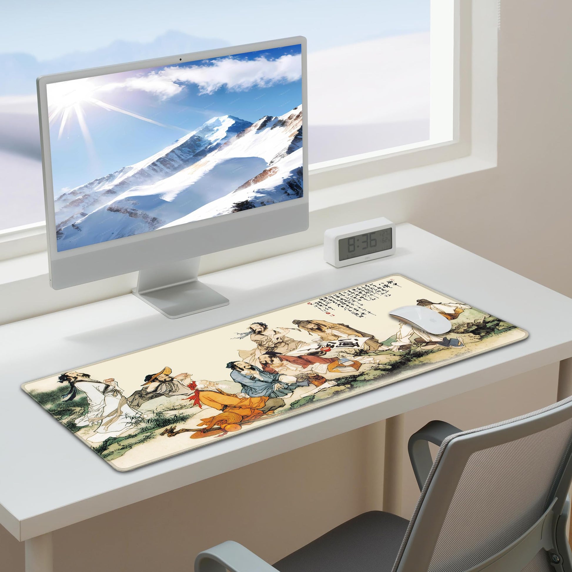 LL-COEUR XXL Landscape Gaming Mouse Pad Computer Keyboard Mat Office Desk Pad (Eight Immortals