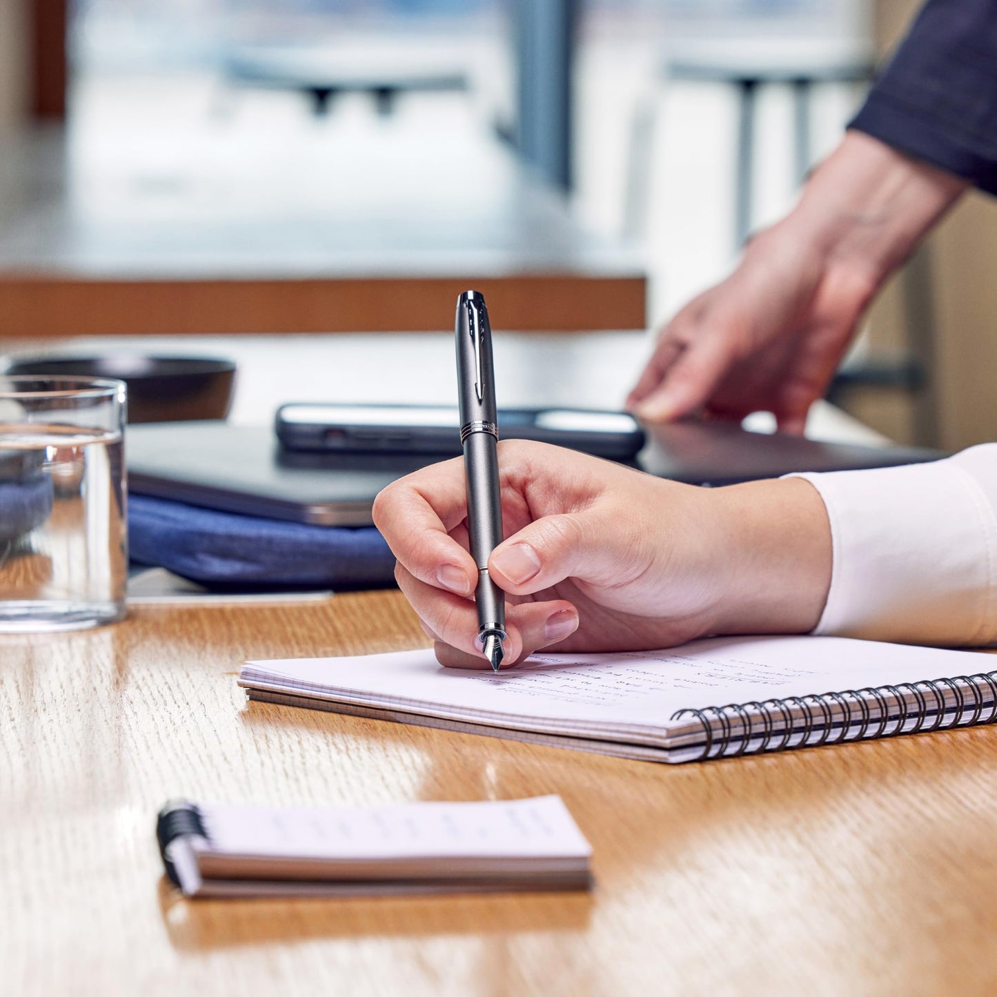 Parker IM Monochrome Fountain Pen | Gun Metal Finish and Trims | Fine Nib | Blue Ink | Gift Box