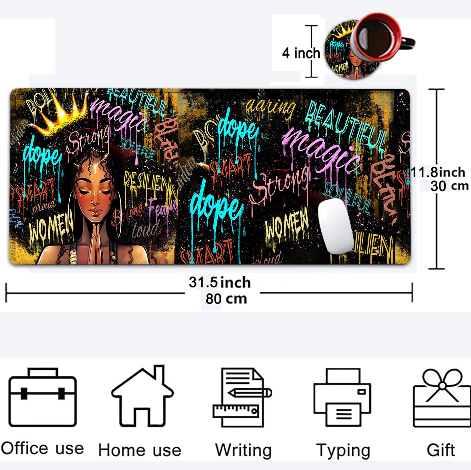Large Mouse Pad, 31.5 x 11.8in Extended Gaming Mouse Pad with Stitched Edges,XXL Mousepad Protector