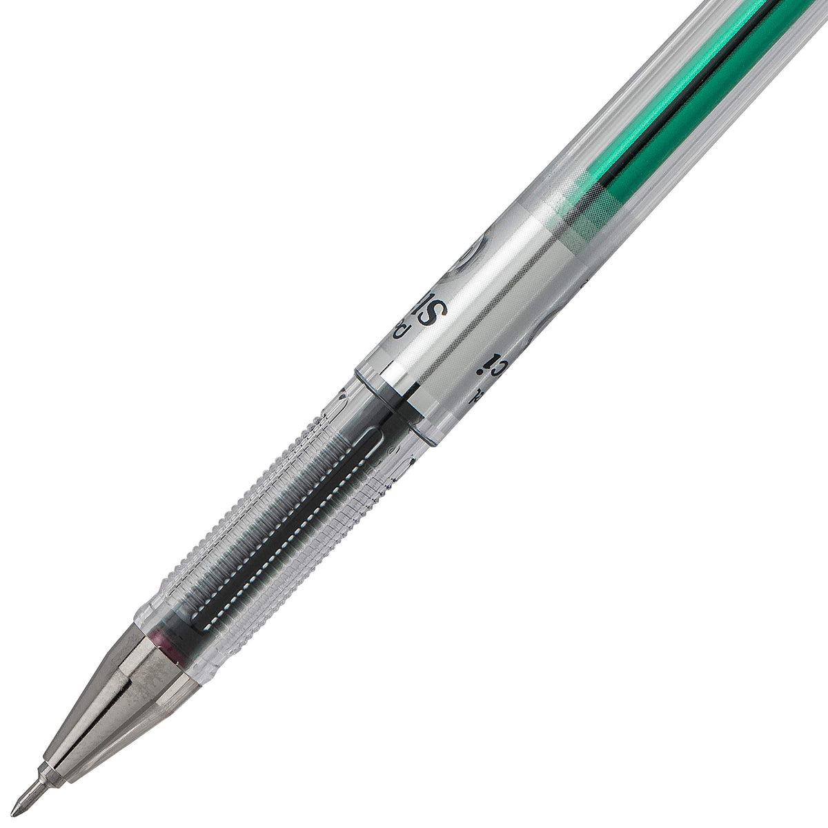 Pentel Arts Slicci 0.25 mm Extra Fine Gel Pen, Green Ink, Box of 12 (BG202-D)