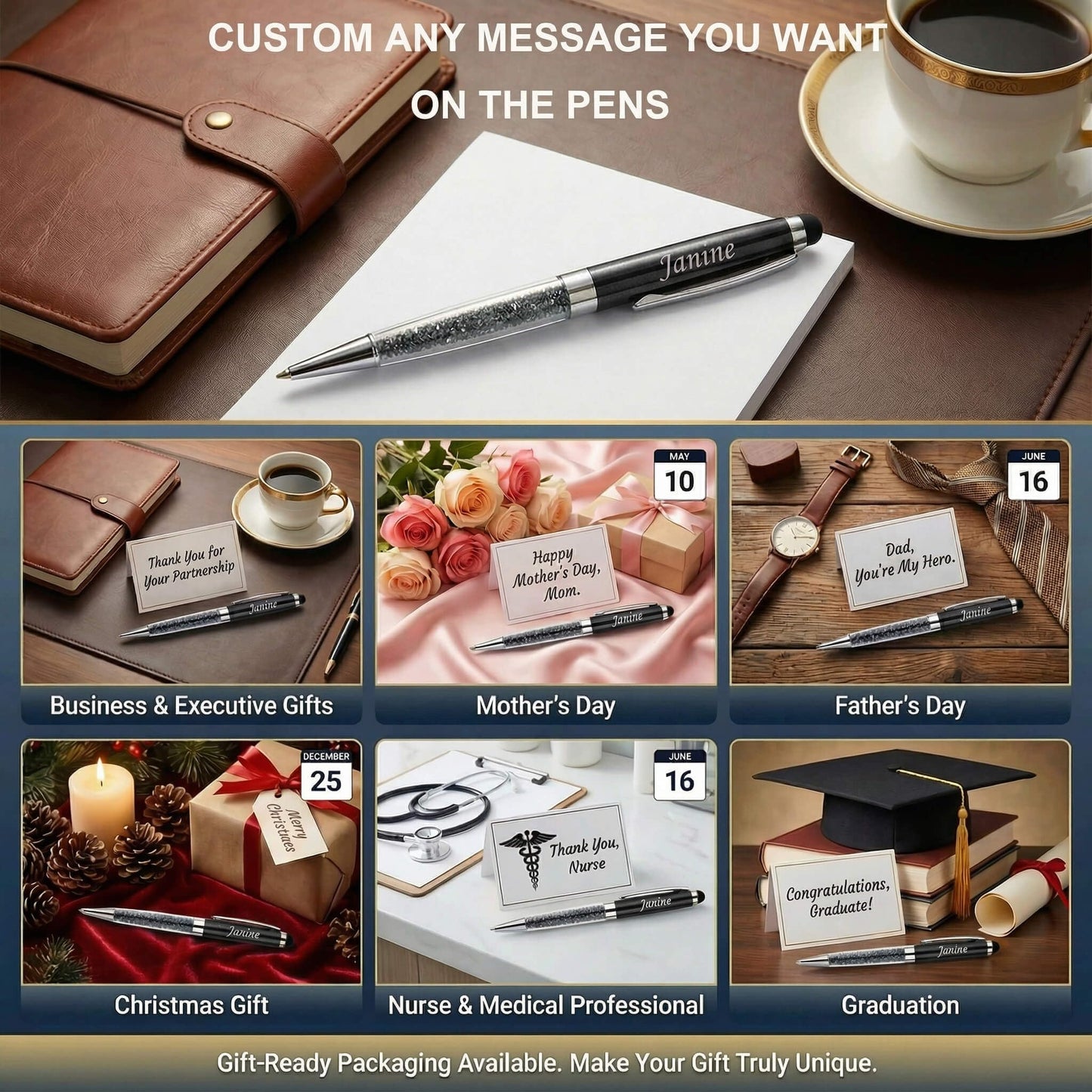 Yastar Personalized Business Pens- for Executives, Teachers, and Students