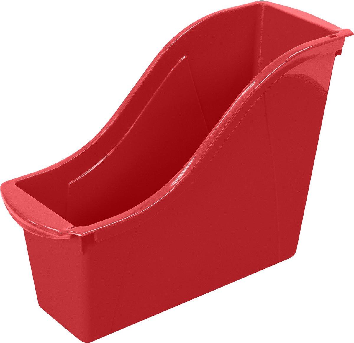 Storex Small Book Bin – Interlocking Plastic Organizer for Home, Office and Classroom, Red, 6-Pack