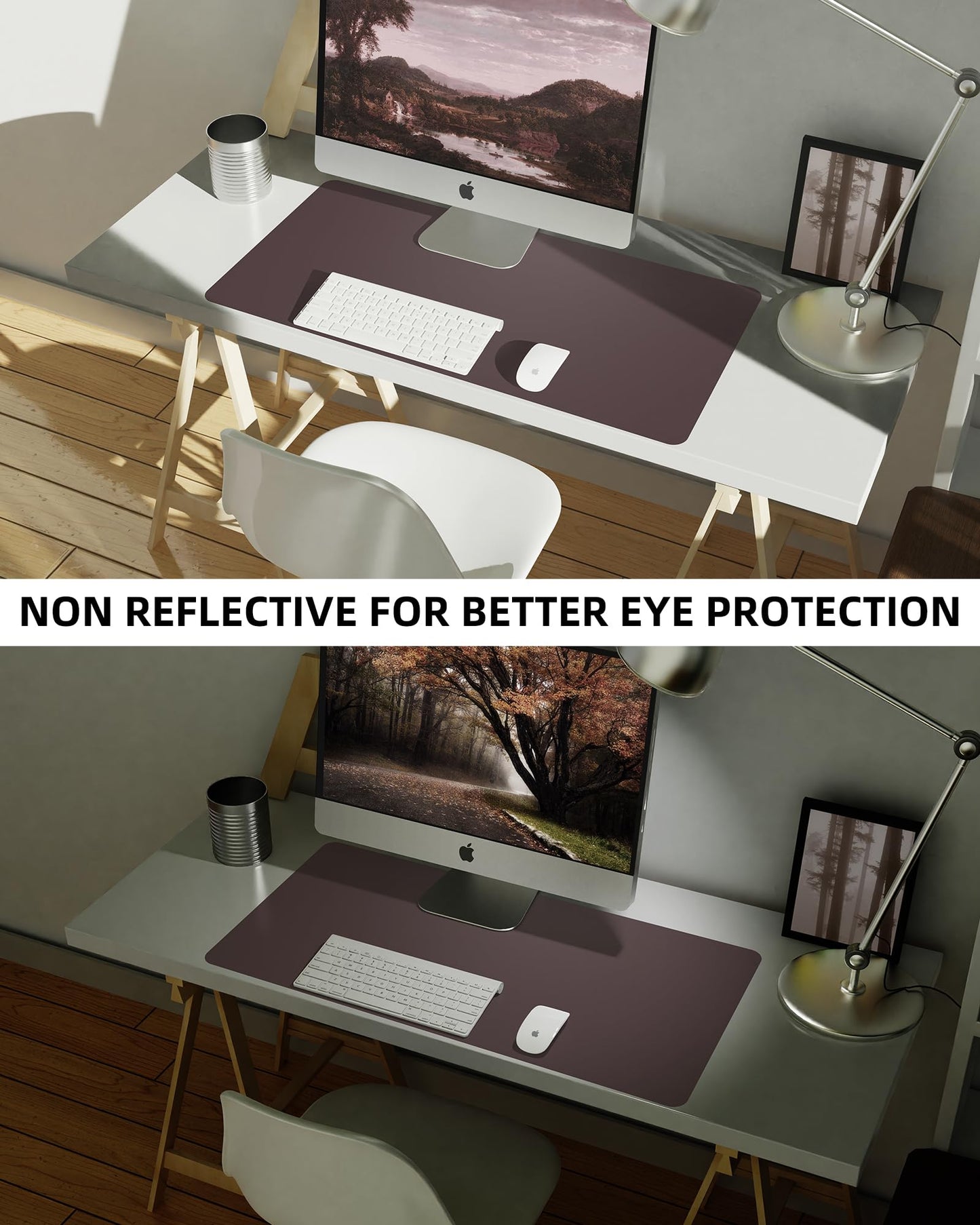 Leather Desk Pad Blotter,Mouse Pad,Office Desk Mat, Non-Slip PU Leather Desk mat,Large Desk