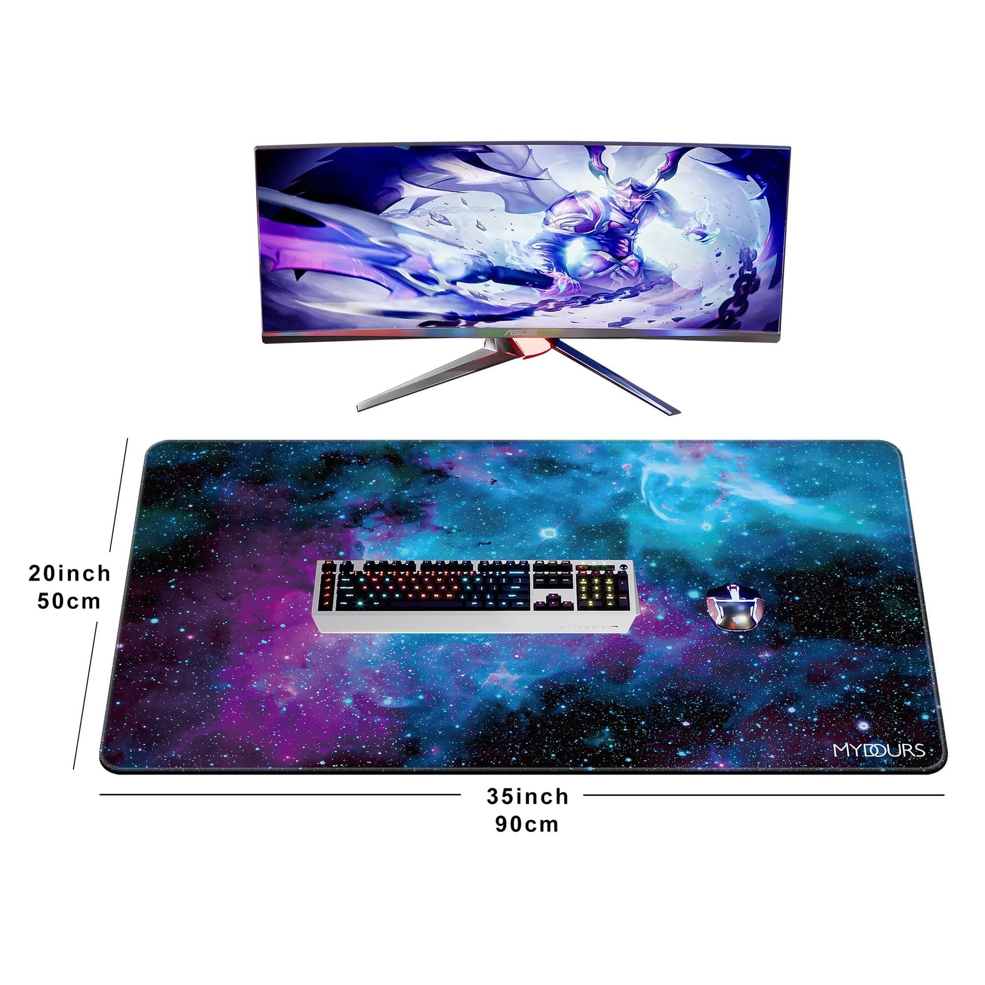 Mydours 36" x 20" Gaming Mouse Pad, XL Full Desk Pad Mat (Purle Universe)