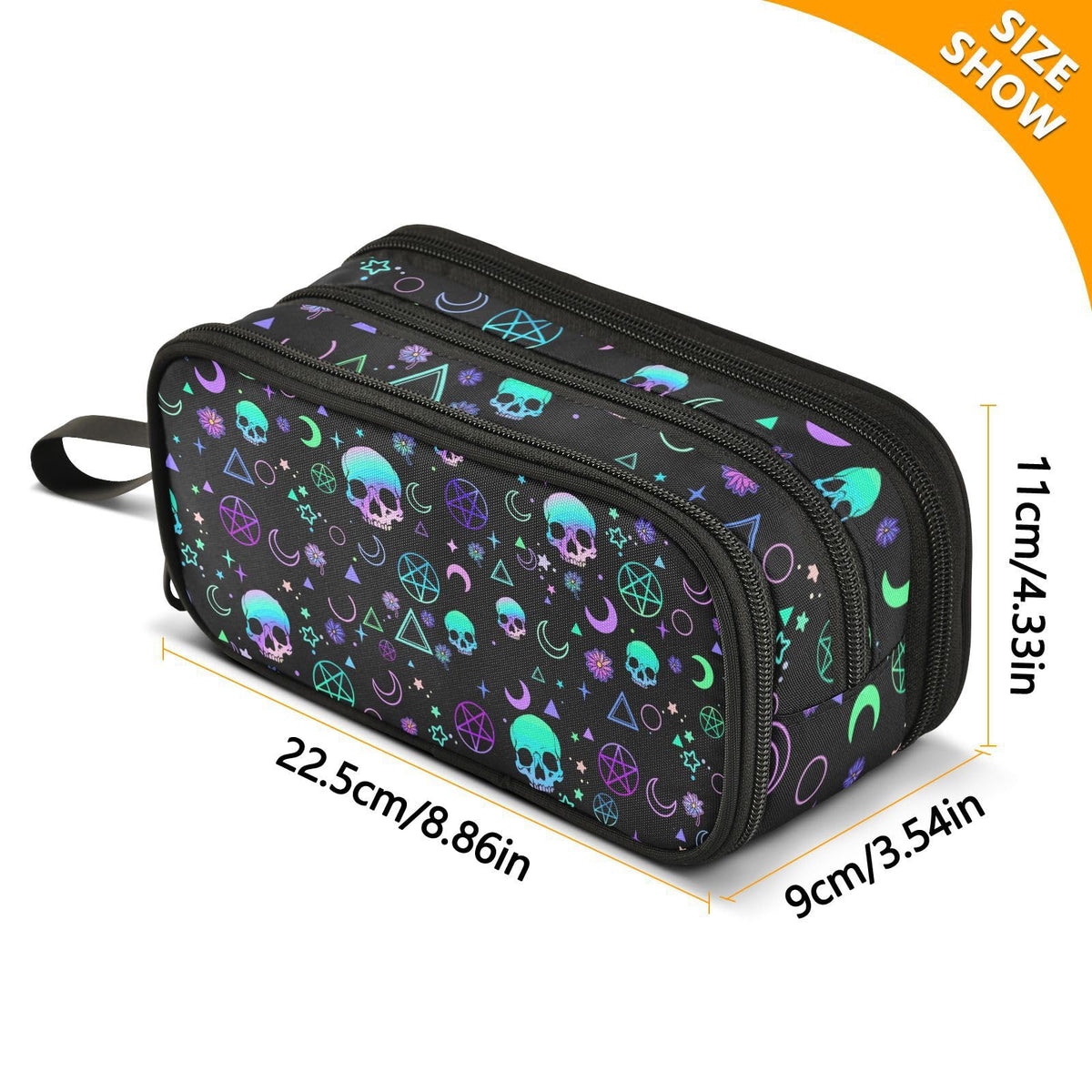 XUWU Magic Skull Large Capacity Pencil Case Pencil Pouch Pen Box