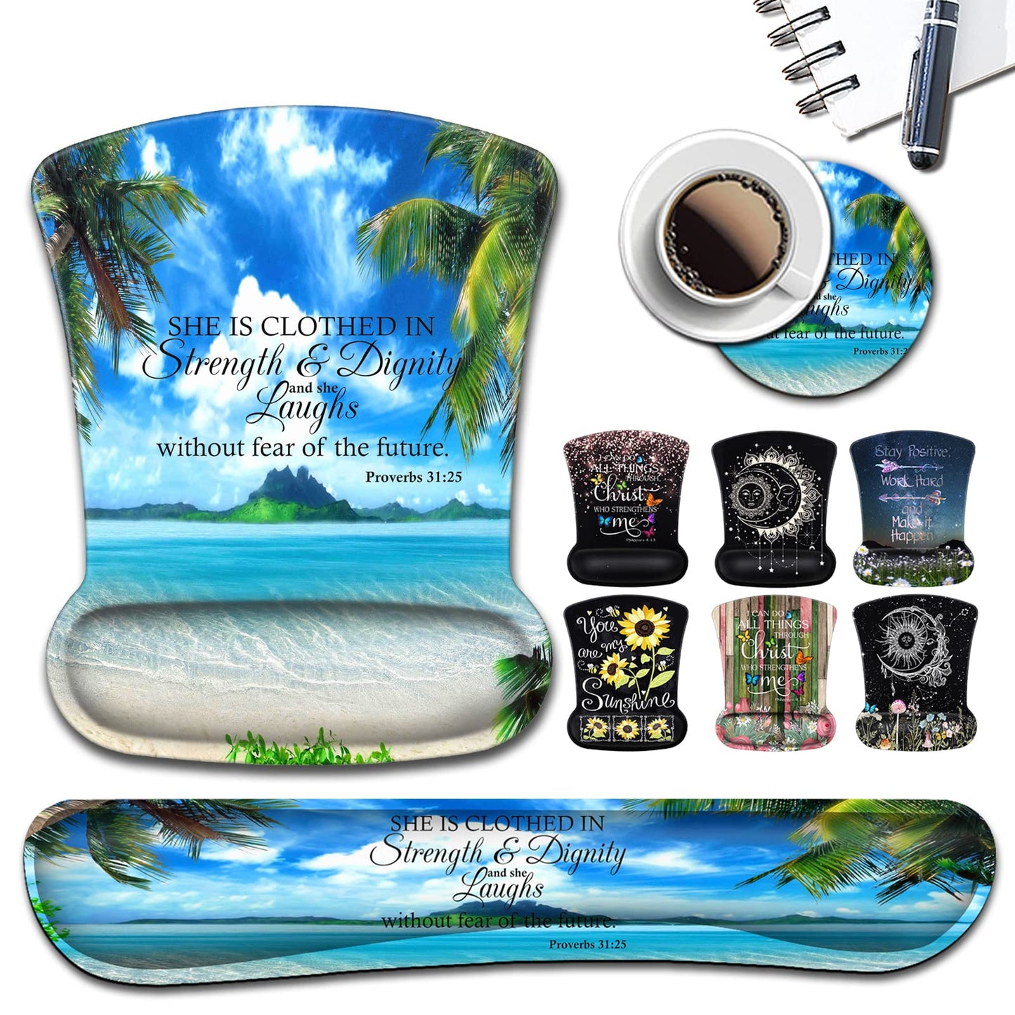 Mouse Pad, Memory Foam Keyboard Wrist Rest Support,Non-Slip Rubber Base,Ergonomic Comfortable Gel