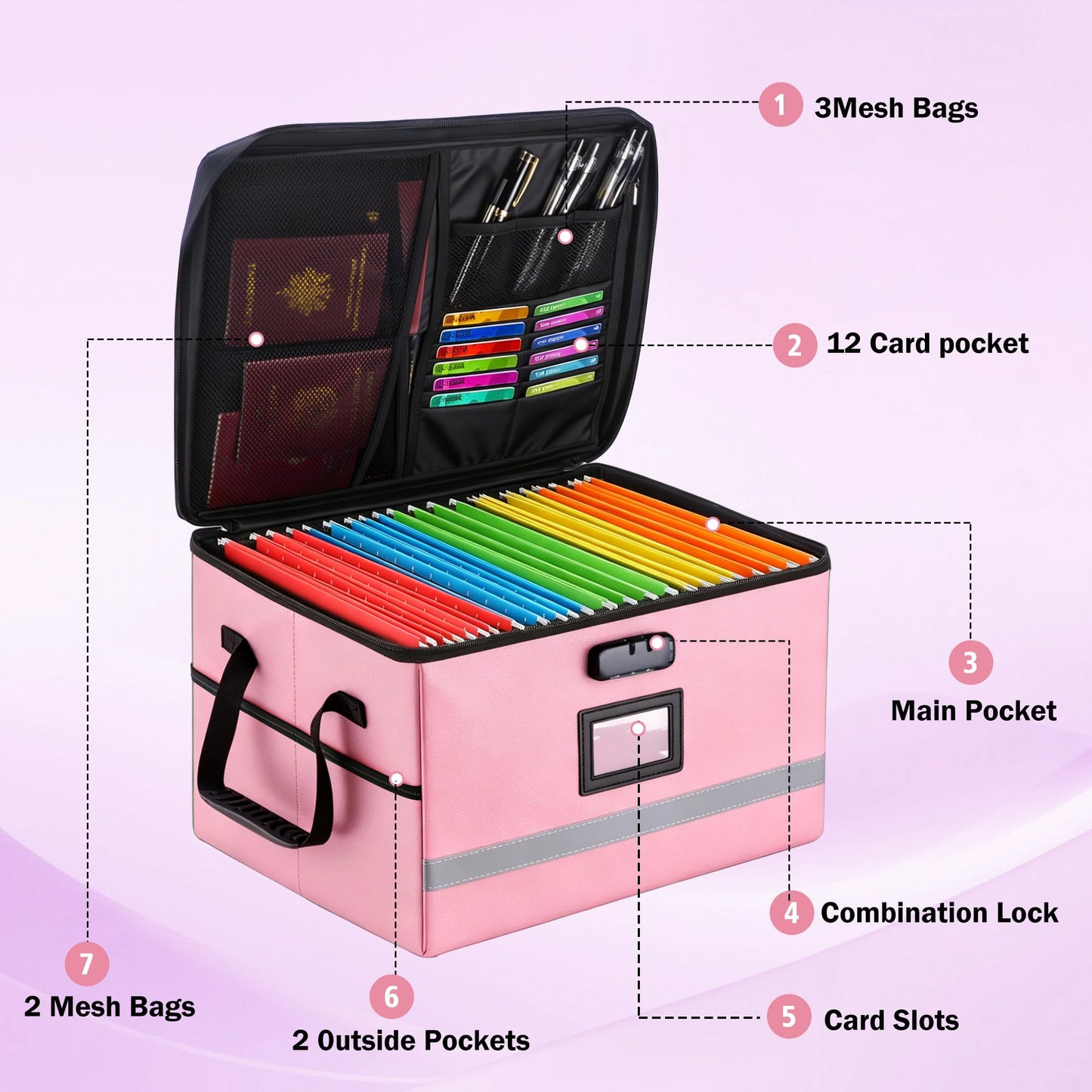 EXLIFBAG Fireproof File Organizer with Lock, 1 Layer