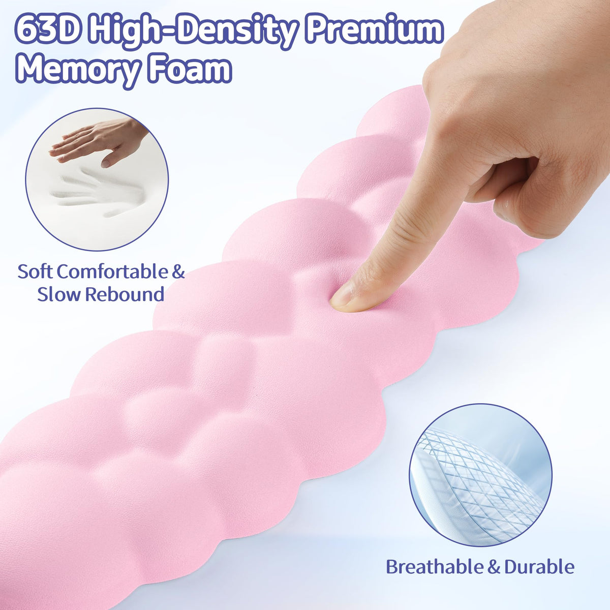 Sushret Cloud Wrist Rest Keyboard, Cloud Keyboard Wrist Pad Set with PU Leather Memory Foam, Cute