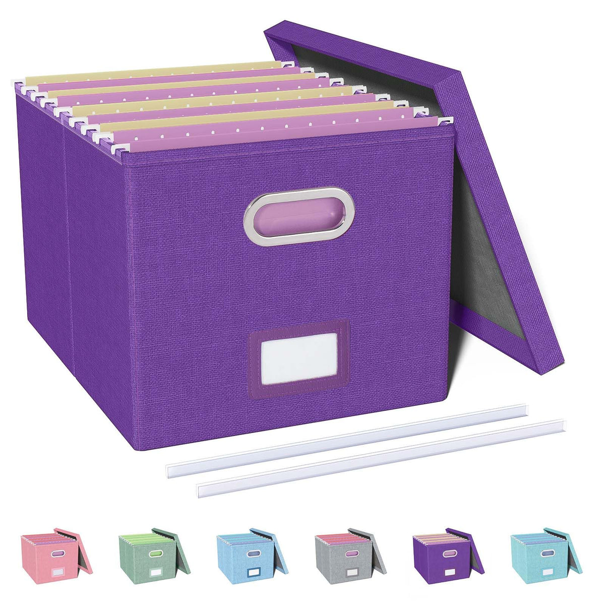 Oterri File Organizer, File Box, File Cabinet for Letter File Folder Storage, Hanging File