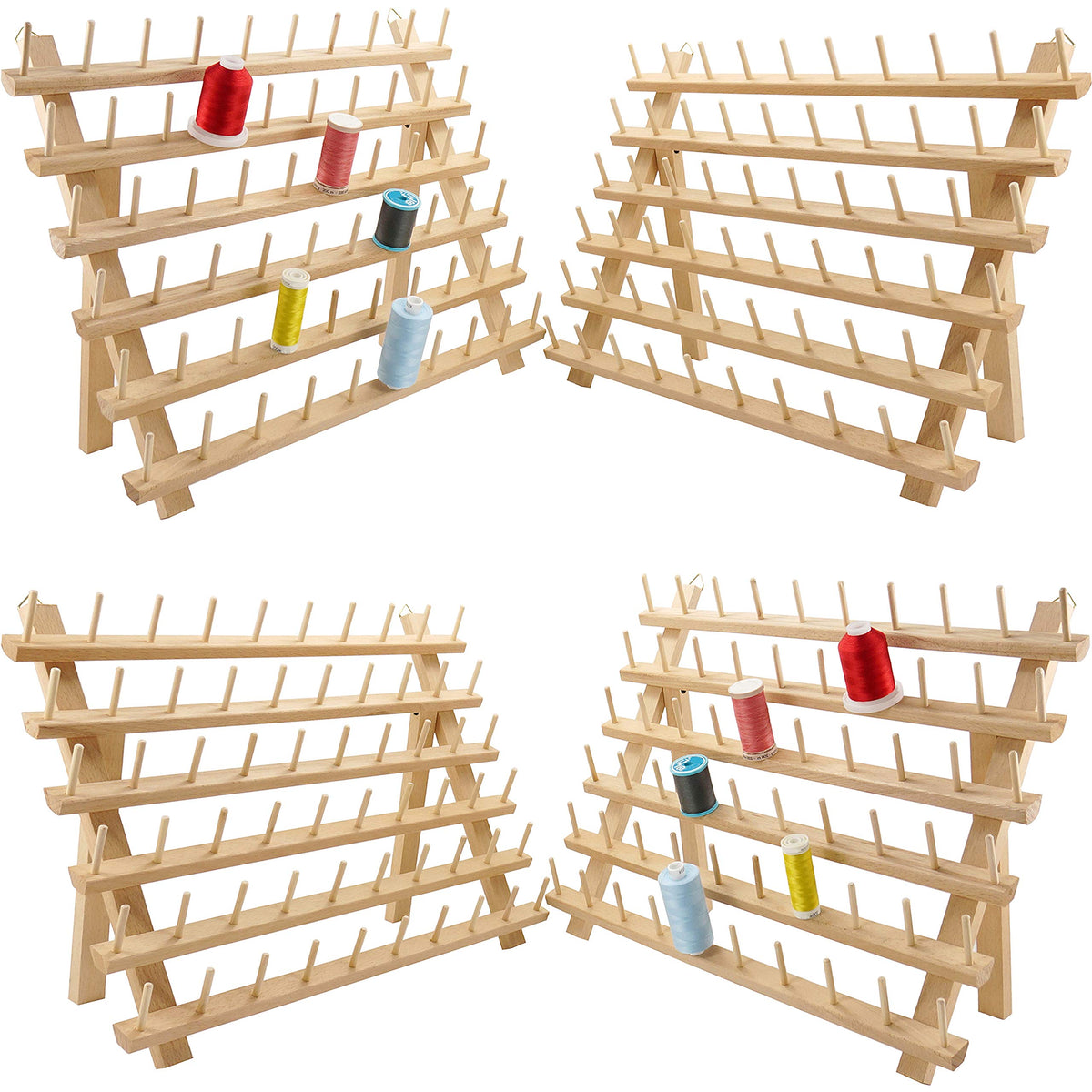 New brothread 4X60 Spools Wooden Thread Rack