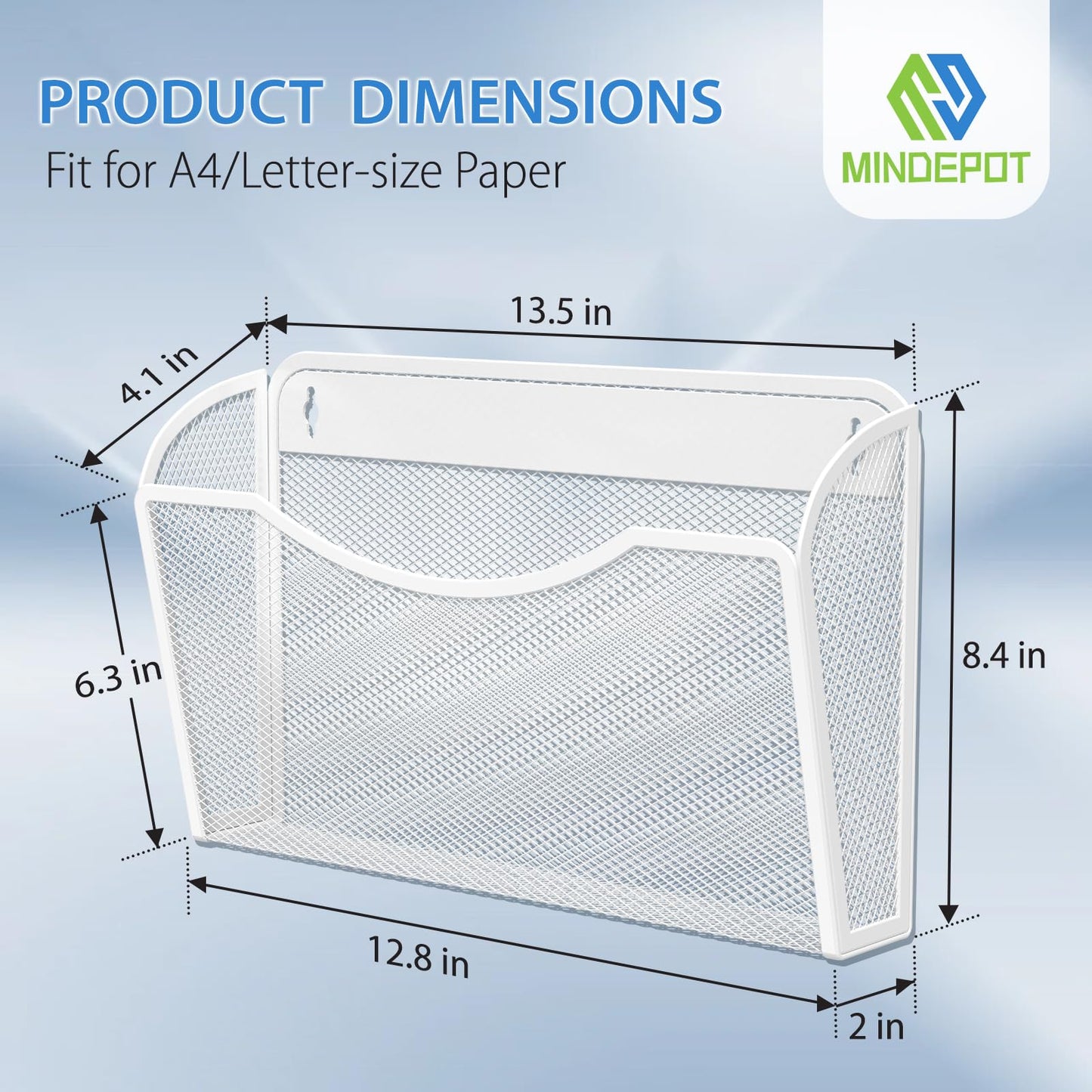 MINDEPOT Wall File Organizer, Hanging Wall File Holder, 3 Pack, Black