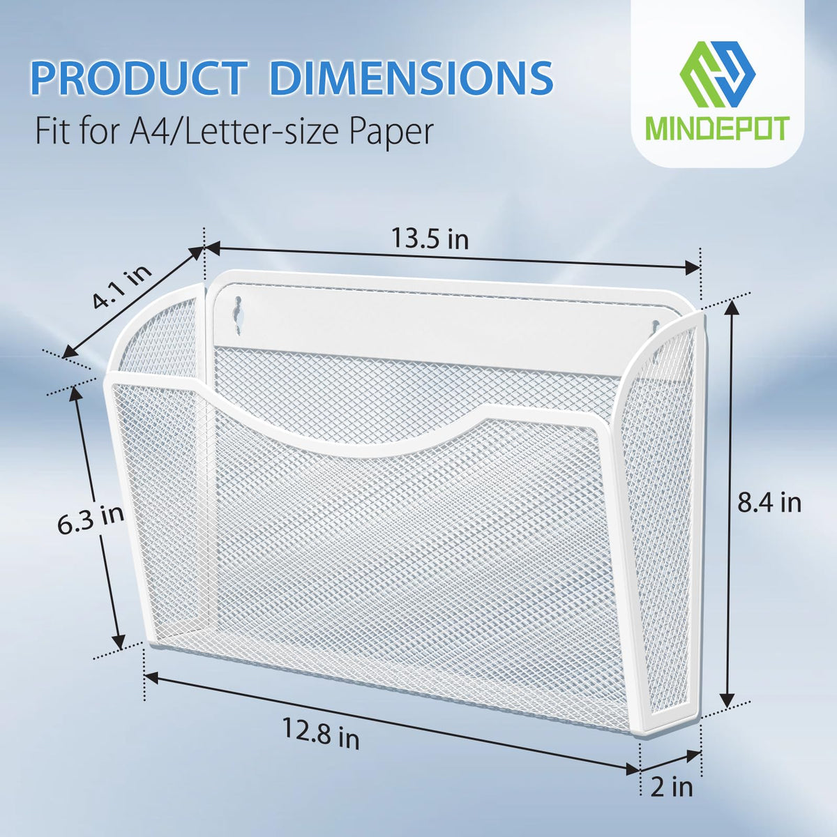 MINDEPOT Wall File Organizer, Hanging Wall File Holder, 3 Pack, Black