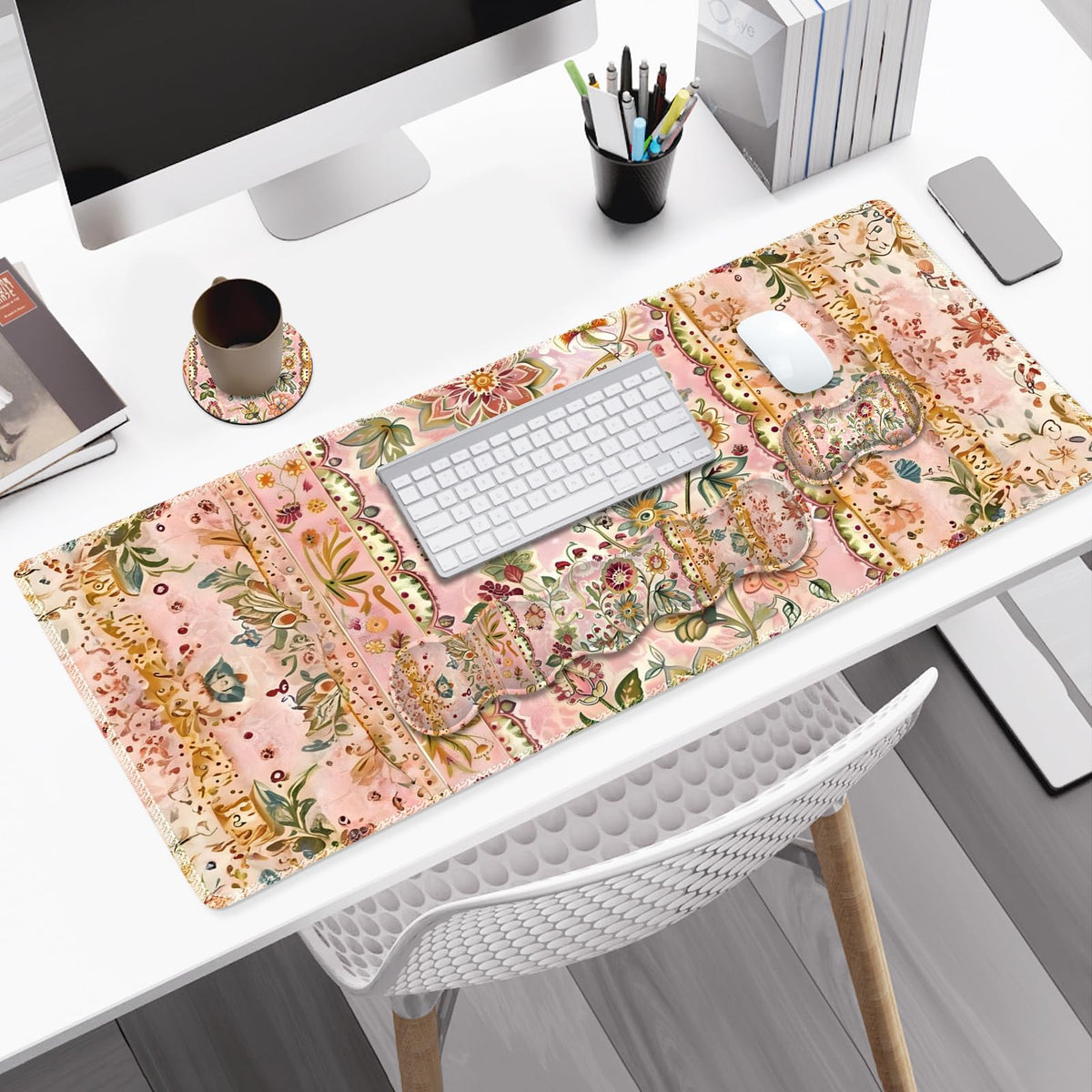NXZGO Desk Mat Gaming Mouse Pad, Cute Desk Matt Keyboard Wrist Rest for Desktop, Anti-Slip Mousepad