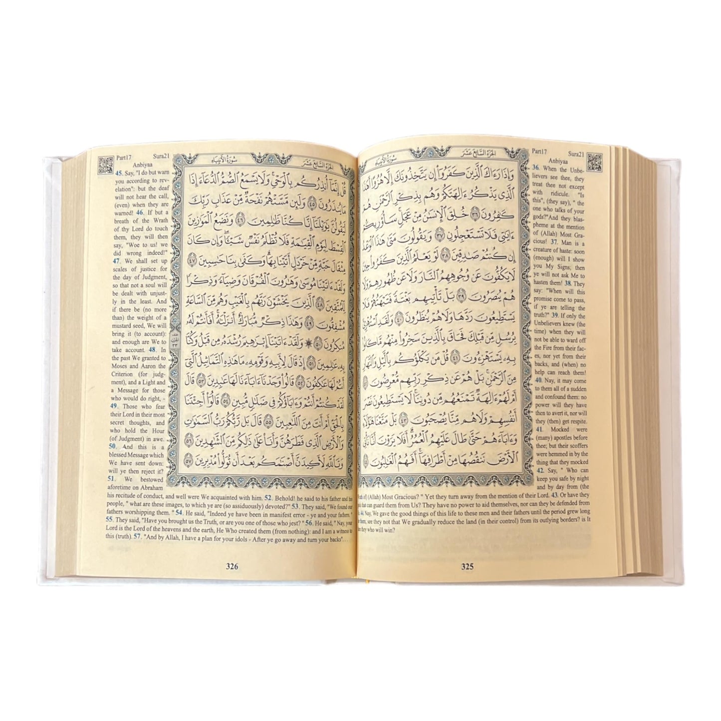 English Translate Thermo Leather Covered Quran, Tafta Prayer Mat and Beads Set | Hajj Present for