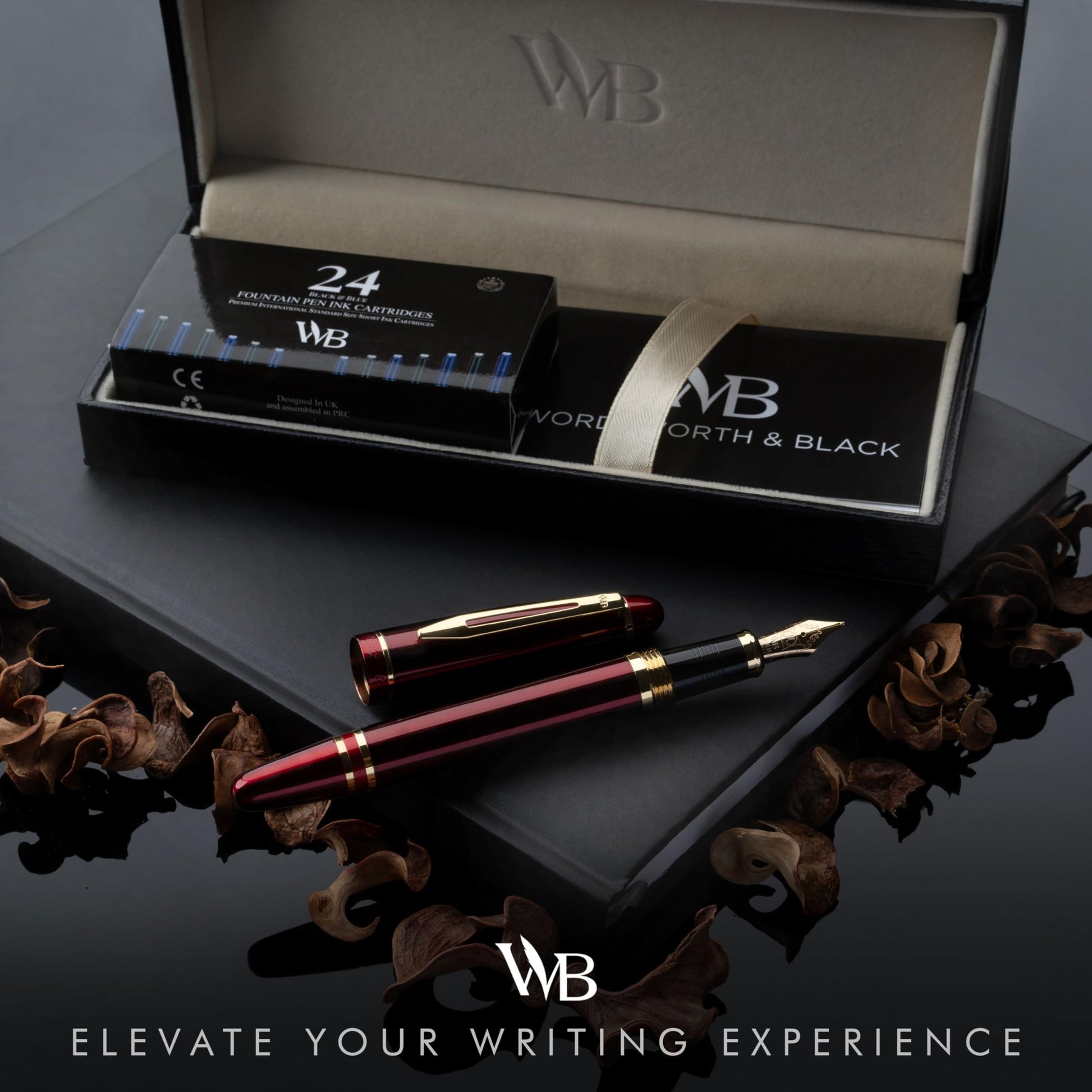 Wordsworth & Black Majesti Fountain Pen Set for Writing, Extra Fine Nib