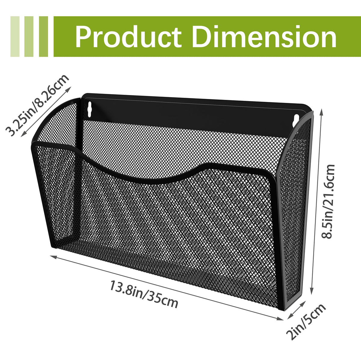 EasyPAG Wall File Organizer 3 Pack, Hanging File Organizer Wall Mount, Metal Mesh Folder Holder for