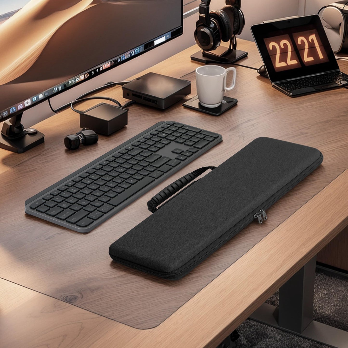 GEEKRIA Keyboard Carrying Case, Compatible with Logitech MX Keys Advanced/MX Keys S, EVA Hard Shell