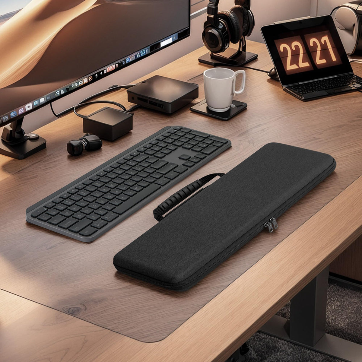 GEEKRIA Keyboard Carrying Case, Compatible with Logitech MX Keys Advanced/MX Keys S, EVA Hard Shell