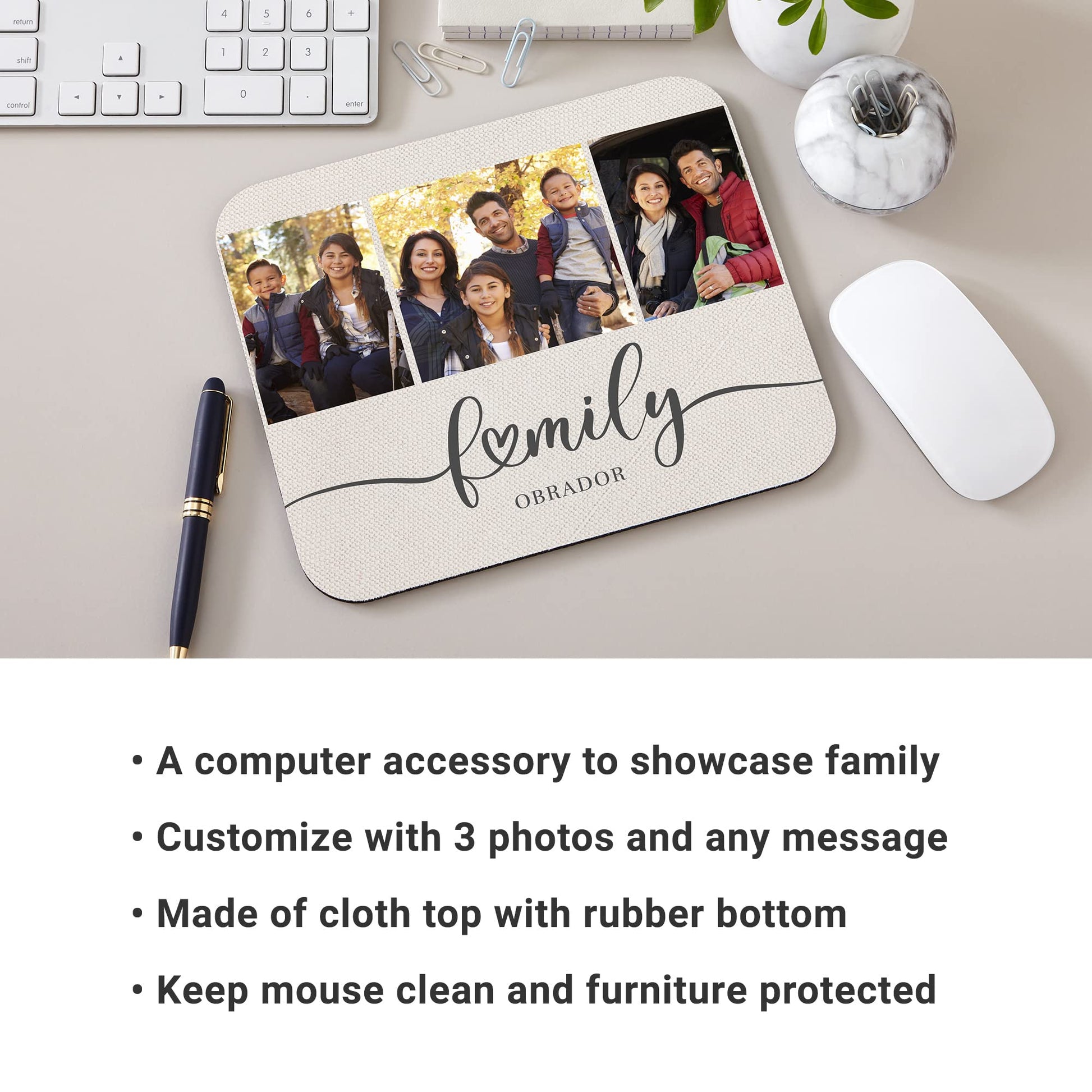 Let's Make Memories Personalized Family is Everything Photo Mouse Pad - Computer Accessory
