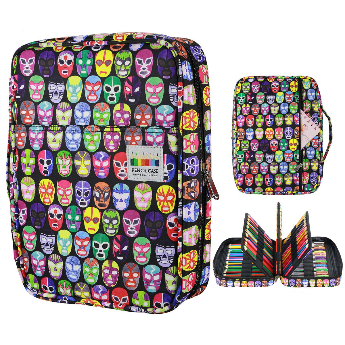 YOUSHARES Colored Pencil Case 220 Slots Pen Case Organizer With Handy Wrap & Zipper, Multilayer