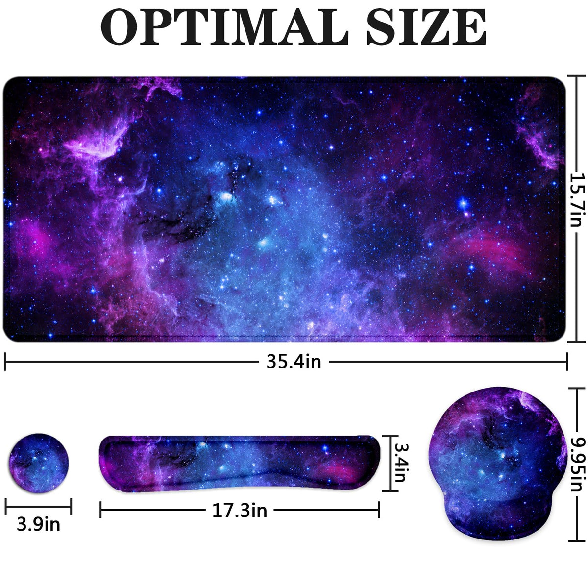 Large Desk Mat, Mouse Pad with Wrist Support, Keyboard Wrist Rest Set