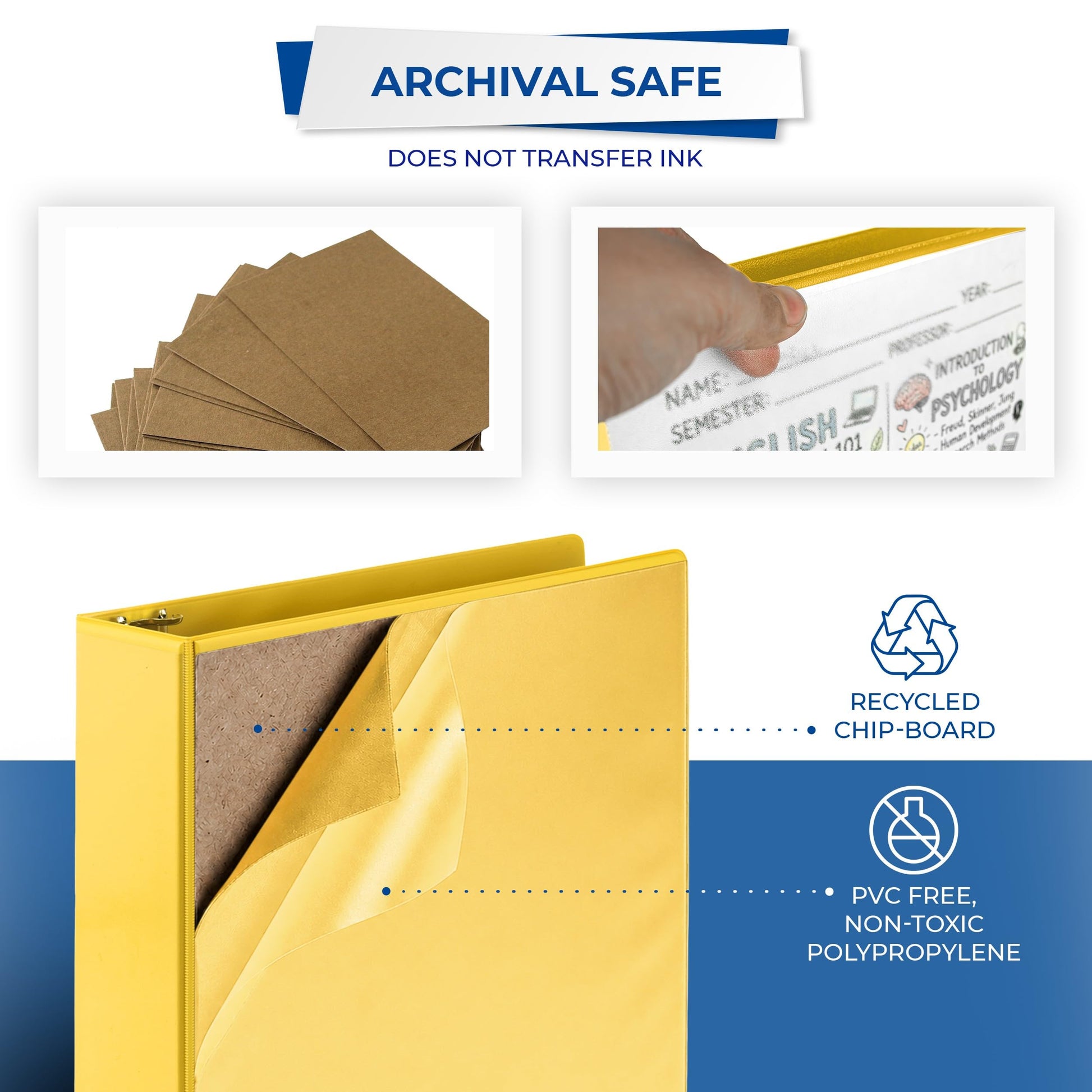 Samsill 2 Inch 3 Ring Binders, Economy Round Ring, Clear View Cover, 425 Sheet Capacity - for