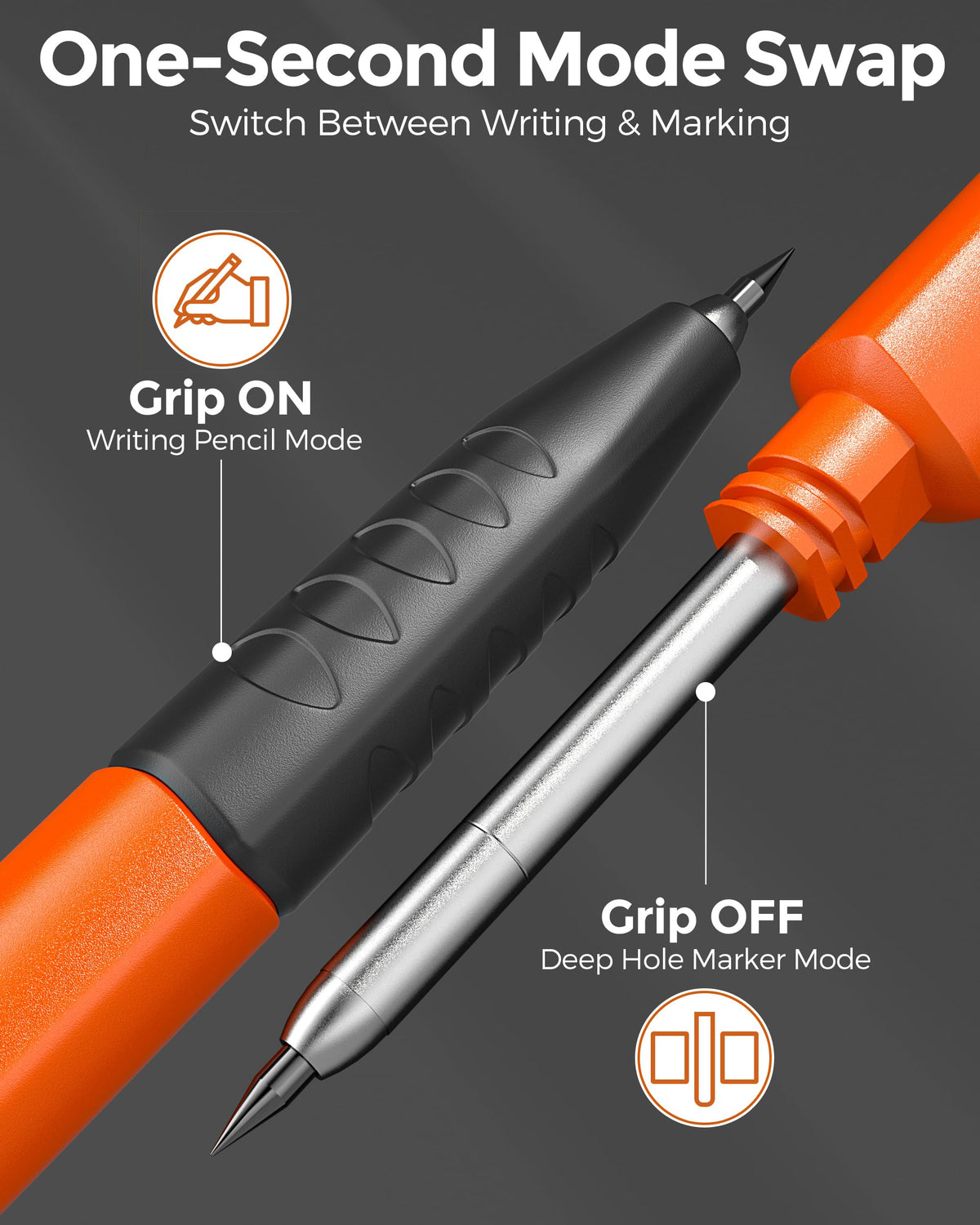 Nicpro 6 Pack Upgraded 3-IN-1 Carpenter Pencil Set with Finger Grip, Construction Pencils with 54