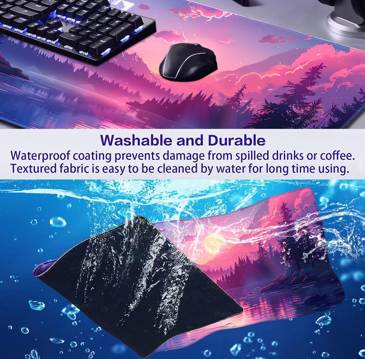 Sunset Mountain Landscape Extended Mouse Pad Game Office Sewing Table Mat
