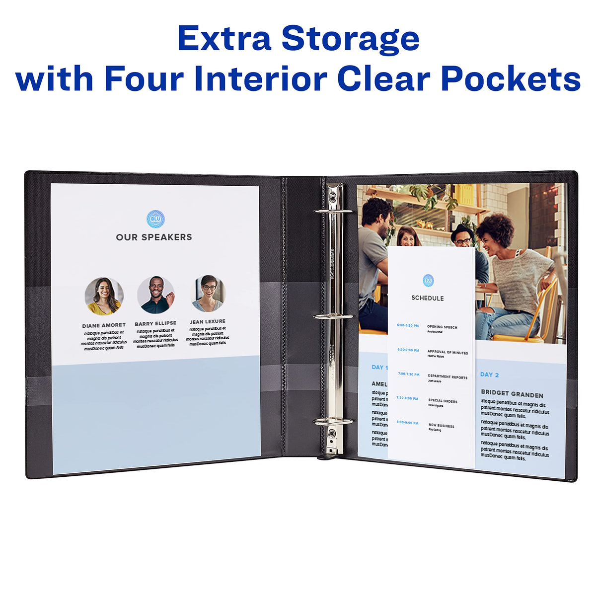 Avery® Heavy-Duty View 3 Ring Binder, 3" Rings, 1 Light Blue Binder