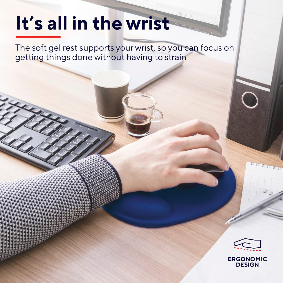 Trust Bigfoot Gel Mouse Mat for Computer and Laptop, 230 x 195 mm - Blue