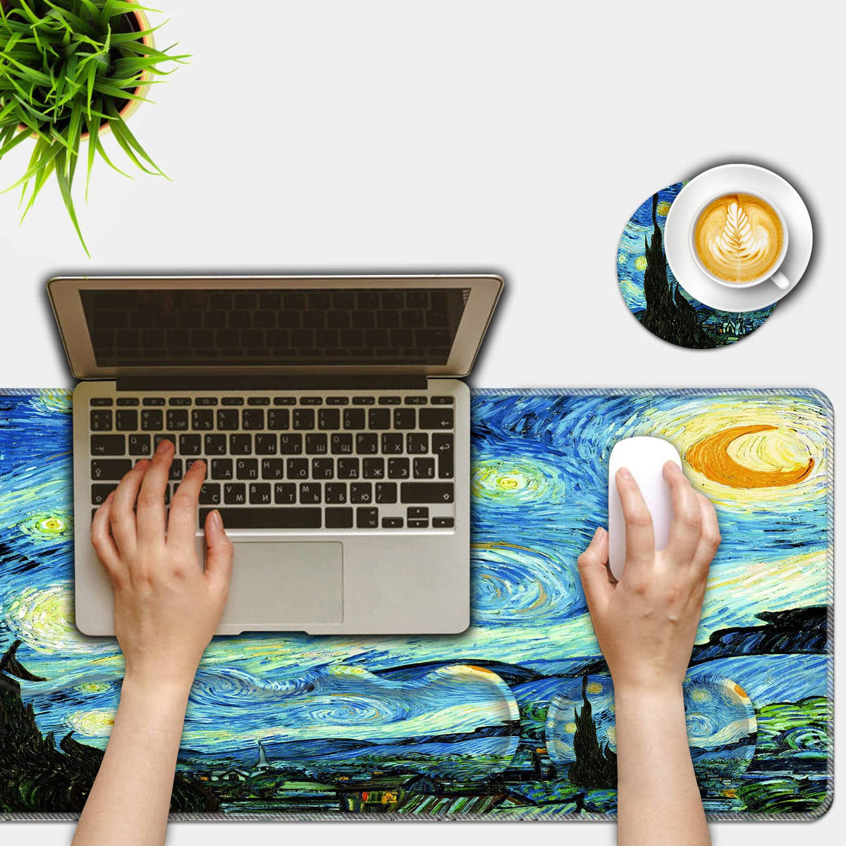 FGDRFGRW Mouse Pad Set,(31.5×11.8 in) Desk Pad + Keyboard Wrist Rest Support + Mouse Wrist Rest +