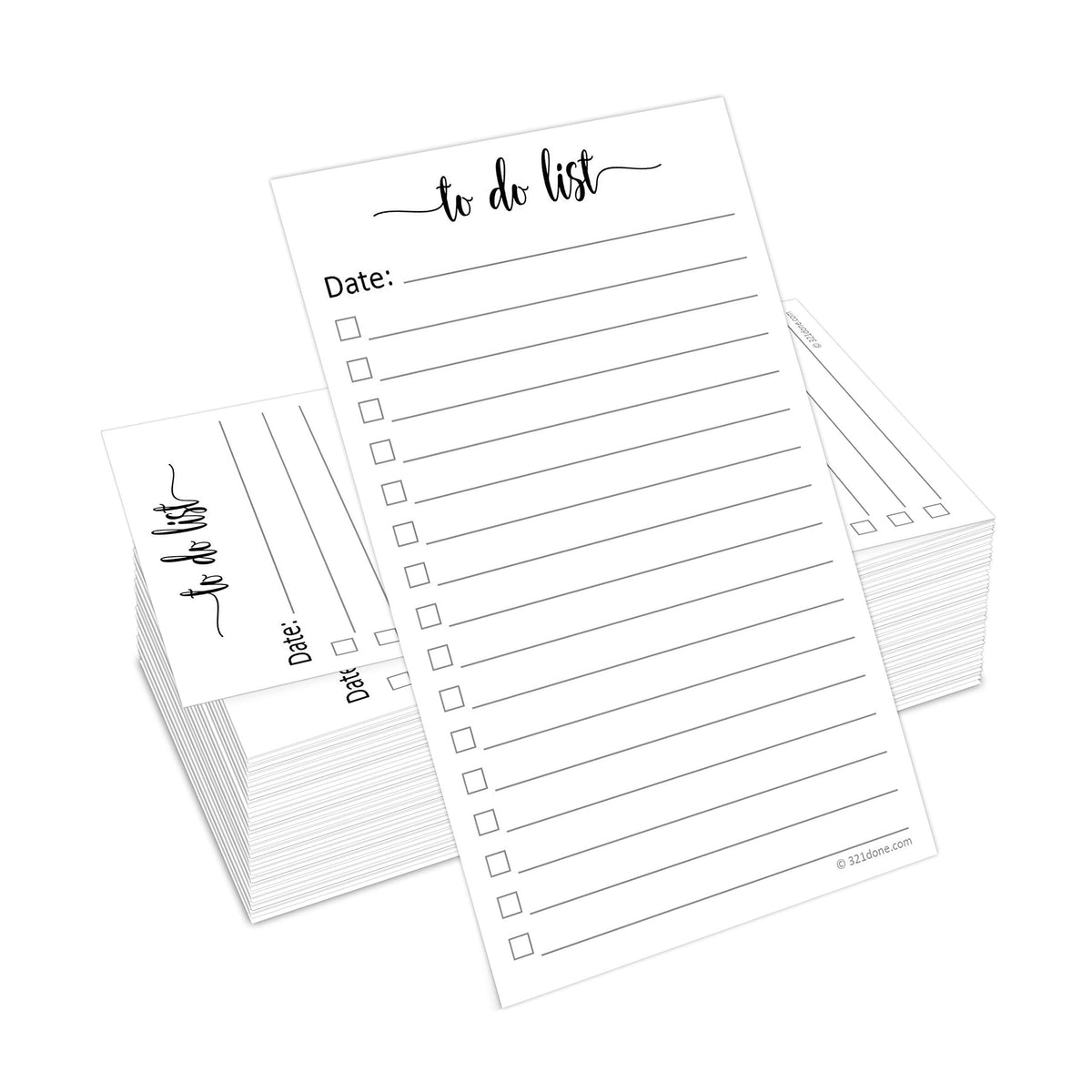 321Done To Do List Cards, 3x5, Set of 100, with Date Line