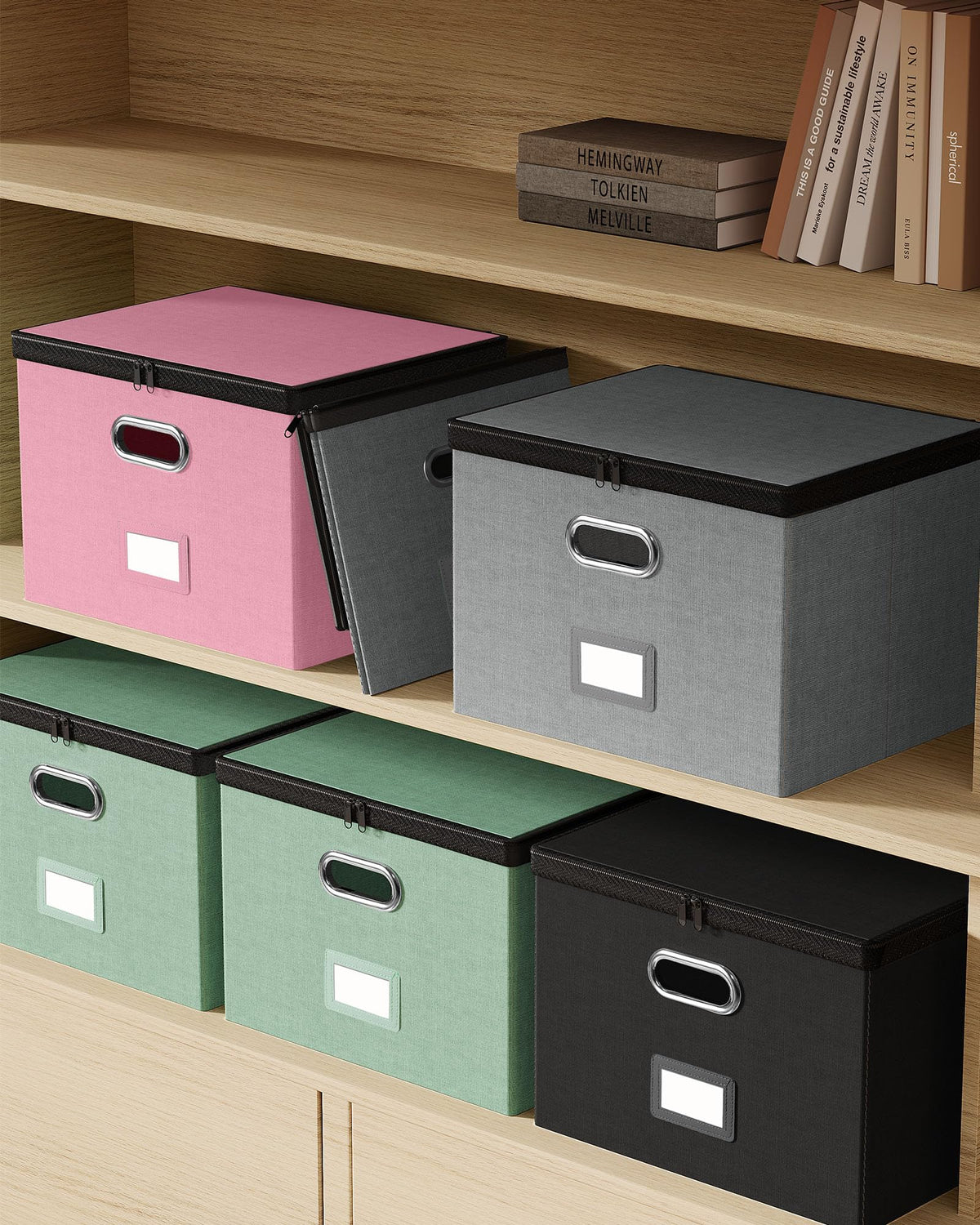 Oterri File Box Large 2-Pack Hanging Organizer for Letter/Legal-Size Folder