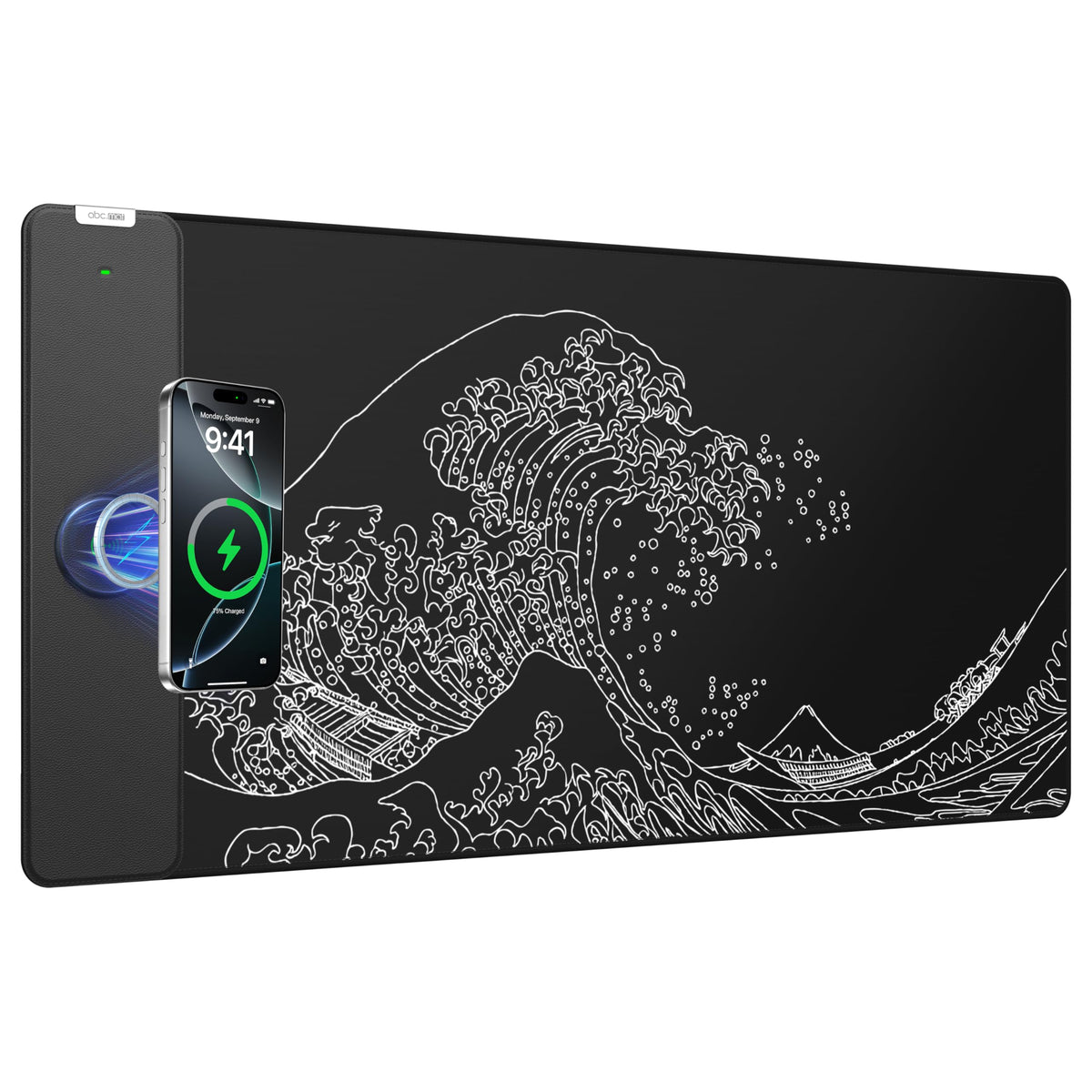 Magnetic Wireless Charging Mouse Pad, 31.5"x15.8" Large Desk Mat